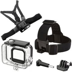 Gopro Hero 13 Muhafaza Kafa Bandı Göğüs Kemeri 5 Parça Set GO209