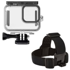 Gopro Hero 13 / 12 / 11 / 10 / 9 Muhafaza ve Kafa Bandı 4 Parça Set GO209