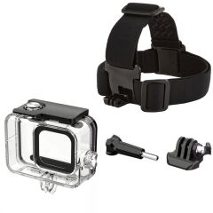 Gopro Hero 13 / 12 / 11 / 10 / 9 Muhafaza ve Kafa Bandı 4 Parça Set GO209