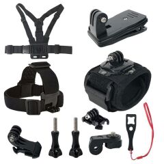Gopro Eken Sjcam Kafa Bandı Göğüs Kemeri 10 Parça Set Gplus ST010