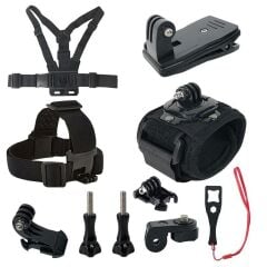Gopro Eken Sjcam Kafa Bandı Göğüs Kemeri 10 Parça Set Gplus ST010