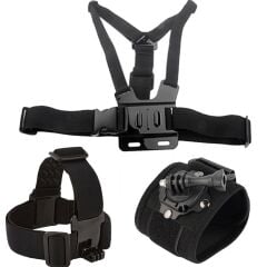 Gopro Eken Sjcam Kafa Bandı Göğüs Kemeri 10 Parça Set Gplus ST010